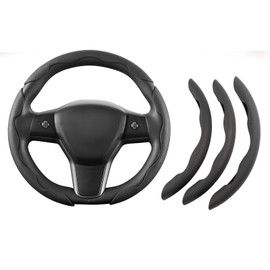 West Llama Universal 3Pcs Snap on Auto Car Steering Wheel Cover for 99% Cars (Black)