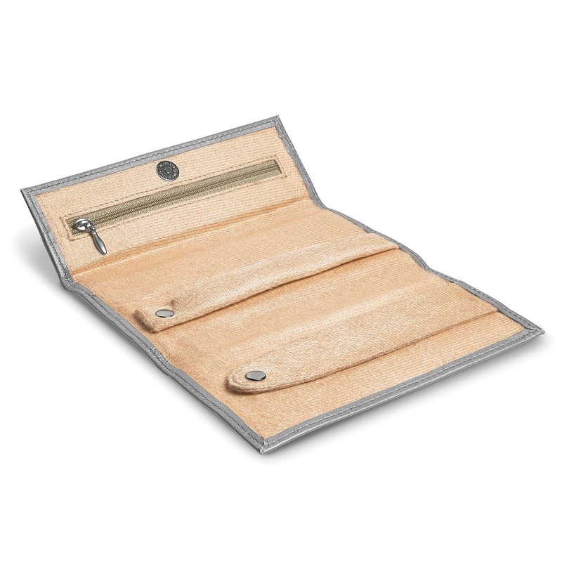 Silver Leather Slim Jewelry Wallet