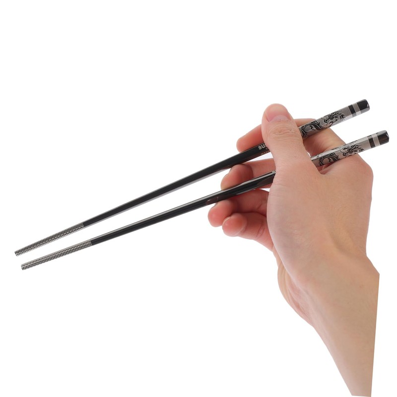 Gatuida 1 Set Stainless Design Chopsticks Set Reusable Non Slip