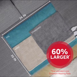 Sunbeam Premium XXL Size Heating Pad with Compact Storage Electric Heating Pad for Back Pain & Larger Muscle Groups 4 Heat Settings 2 Hour Auto Shutoff Moist Heat Option 20 x 24 inch