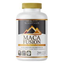 Healthy superfoods Maca Fusion, Maca Amarilla, Negra Y Roja 200 Capsulas 500mg Sabor Sin sabor