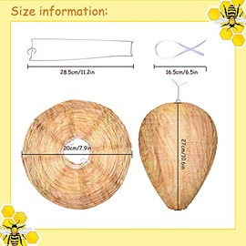 Qualirey 10 Pack Fake Wasp Nest Decoy Waterproof Hanging Hornet Nest Decoy Deterrent Bee Hornets Repellent for Yellow Jackets Outdoor Garden Patio Under Eaves Porch Backyard, 2 Colors(Green, Yellow)