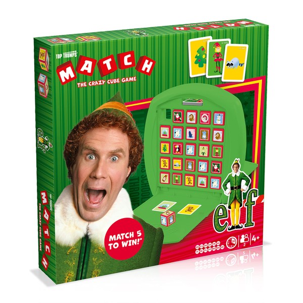Elf Top Trumps Match Board Game Multilingual Edition, Play with 15 of Your Favorite Elf Characters Including Buddy The Elf, Family Game for Ages 4 and up