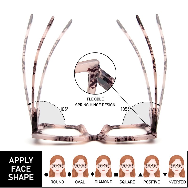 REAVEE 3 Pack Oversized Reading Glasses for Women Large Frame