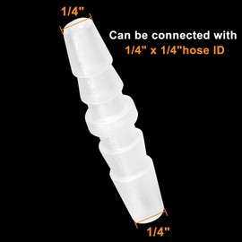 Feelers 1/4" x 1/4" Plastic Hose Barb Fitting, Pipe Connectors Barbed Splicer Mender Adapter Union for Aquarium Household Adapters Fuel Gas Liquid Air (Pack of 15)