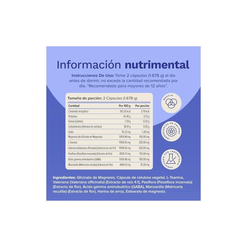 Night Blend Magnesio para Dormir GABA L-Teanina 60 Cáps NUTRAVIA