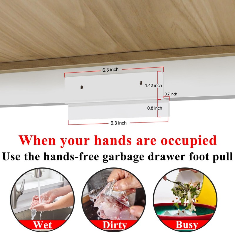Cabinet Foot Pull For Trash Drawer,Hands Free Trash Opener,Durable Stainless