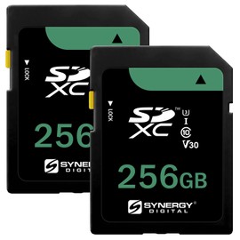 Synergy Digital 256GB Secure Digital SDXC UHS-I Memory Cards, Compatible with Zoom Q8 Handy Video Recorder Camcorder - Class 10, U3, 100MB/s, 300 Series - Pack of 2
