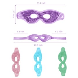 Cooling Eye Mask, Reusable Cooling Gel Eye Mask, Hot, Cold, Compress for Swollen, Eye Fatigue, Migraine (Purple)