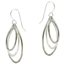 Marjorie Baer Tiered Teardrop Earring in Silver and Antique Silver