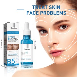 2Pcs Hyalu B5 Serum, Ksndurn Face Serum Concentrate, Hyaluronic Acid Serum for Face - Anti Aging, Instant Face Firming & Plumping, Face Fade Fine Lines (30mlx2)