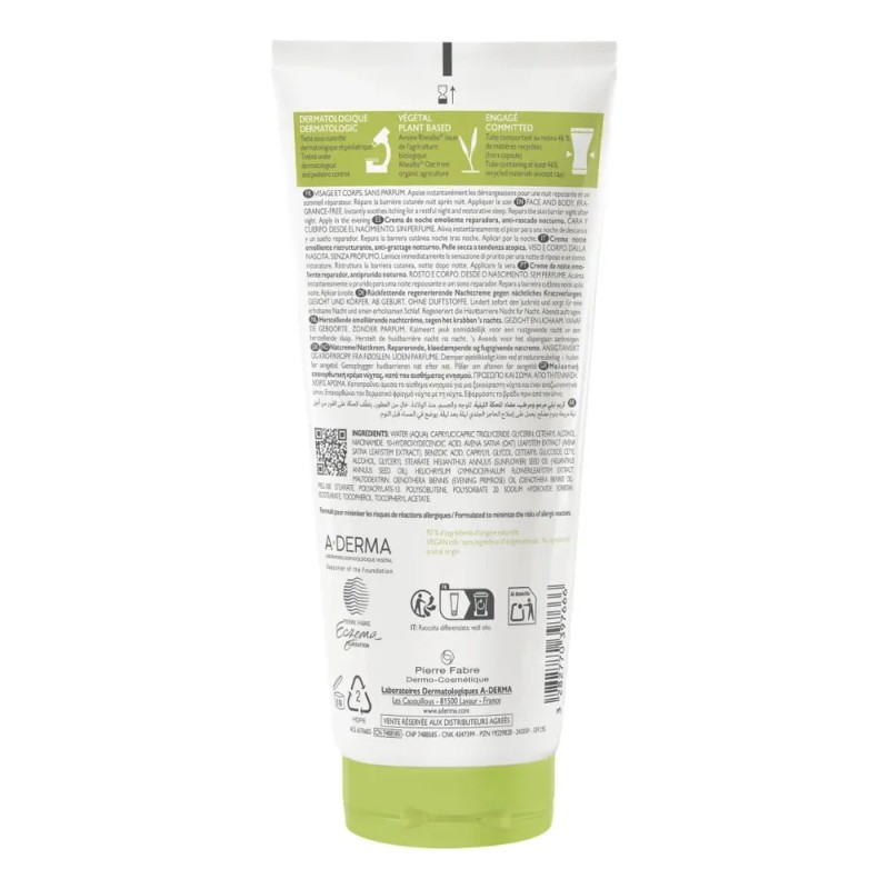 A-Derma Exomega Control Noche Emoliente Anti-Comezón 200 ml