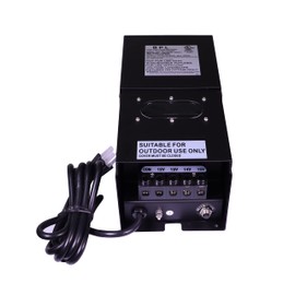Best Pro Lighting 300 Watt Low Voltage Landscape Transformer Multi Tap 120 Volt AC to 12-15 Volt LED & Halogen - w Digital Timer Photocell Sensor - Black Metal Case