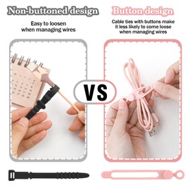 Cable Ties 12PCS Zip Ties Cord Organizer Tie Wraps Silicon Cable Ties Wire Organizer Reusable Zip Ties Reusable Cable Ties Black Zip Ties Cable Management Cable Organizer Wire Ties Small Zip Ties