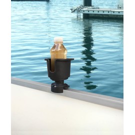 Brocraft Pontoon Boat Drinks Holder/Pontoon Boat Cup Holder/Square Rail Cup Holder -No Drilling Required