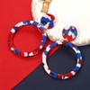 4th of July Earrings for Women Geometry Circle Red White