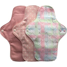 Suto Kotto Cloth Napkins, Unbleached White/Pink, One-Piece Cloth Napkins, Day Use, Set of 3 (Rosa Lace)