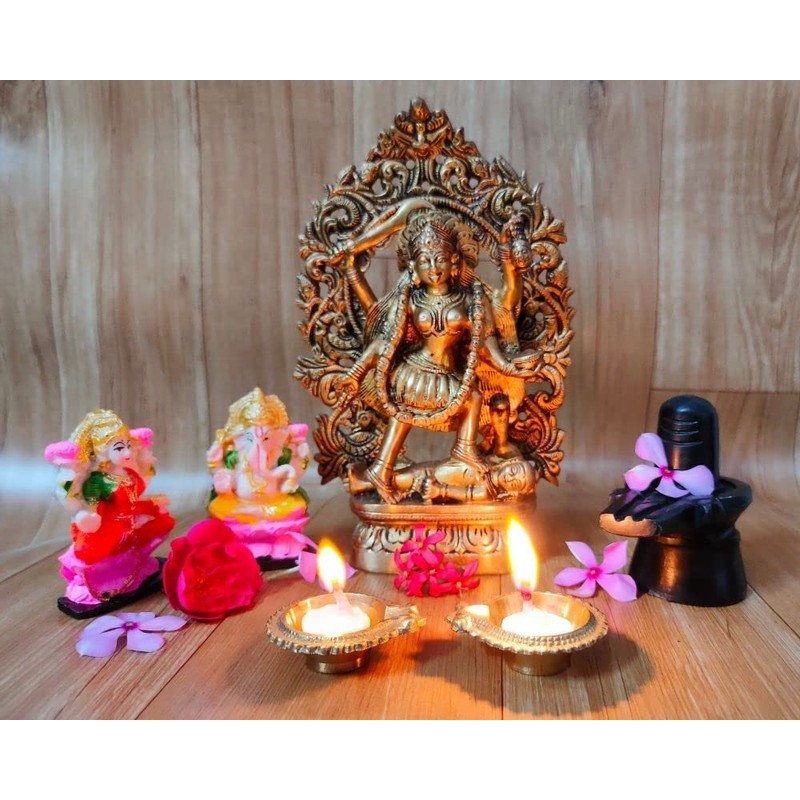 Castel Royale Mix Metal Pooja Decorative Diya, Diwali Gift Item,Metal