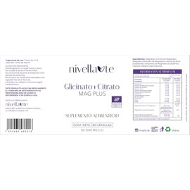 Glicinato  Citrato MAG PLUS  Suplemento de Magnesio  90 Cápsulas  1000 mg  Apoya Sistema Nervioso, Músculos y Huesos