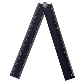 MAEXUS Folding Ruler Aluminum Alloy Ruler 30cm Folding Aluminum Ruler Precision Measuring Clear Scale Easy to Carry for Stationery Students Construction Workers Artist Measuring (Black)