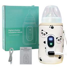 SNOWIE SOFT® Funda Calentadora de Biberones con Pantalla LCD, Manga Aislada con Temperatura Ajustable y Carga USB