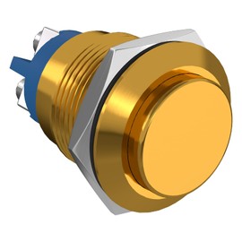 STARELO 19MM 3/4" Momentary Push Button Switch High Round 250V AC 5A 12V 36V DC 2A 1NO SPST Waterproof Aluminum Shell(Yellow).