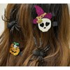 Halloween Spider Hair Clips Set, Glitter Skull Slides, Witch Hat,