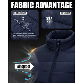 Outdoor Ventures Womens Puffer Gilet Packable Quilted Vest Padded Outwear Vest Bodywarmer Ladies Windproof Sleeveless Jacket Hiking Running Golf Riding Dark Blue XS