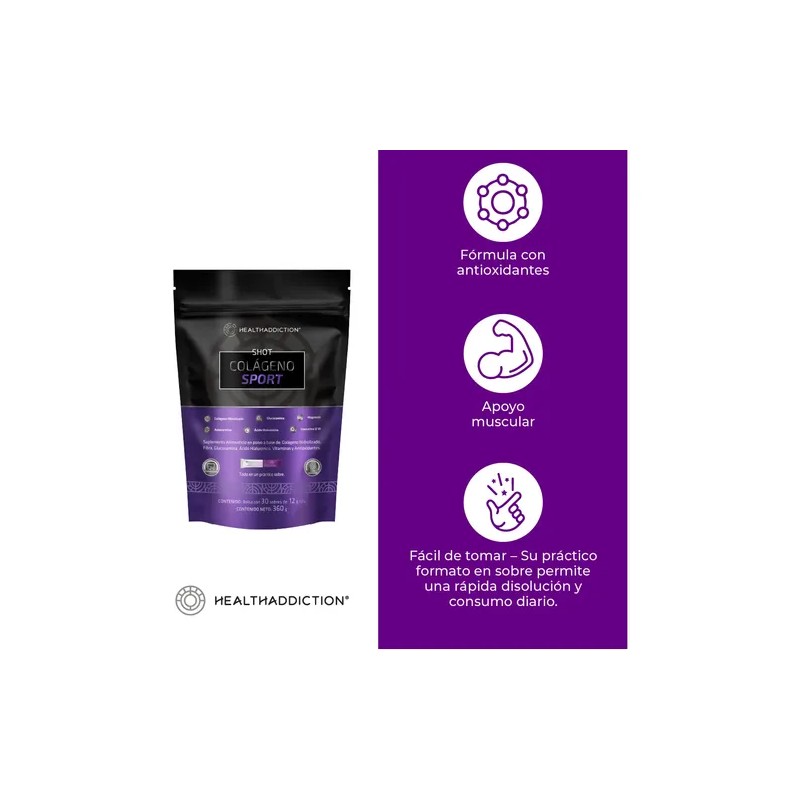 Shot Colágeno Sport Suplemento Healthaddiction Efervescente