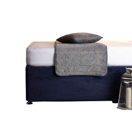 Faux Suede Divan Bed Base Wrap Deep Fit Belledorm Valance in Single Bed Size in Navy Blue Deep Fitting