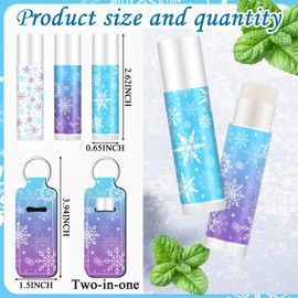 Swiffen 36 Pcs Winter Snowflake Party Favors Snowflake Lip Balm and Lipstick Holder Keychain Bulk Christmas Snow Flake Gifts for Coworkers Employee Women Guest Bridal Shower Party Supplies