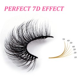 False Eyelashes, 10 Pairs, 7D False Eyelashes Set, Reusable Natural Eyelashes (7D24)