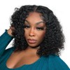 8 inch Short Water Wave Wig Human Hair 4x4 Glueless