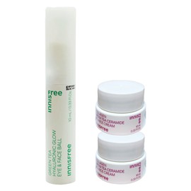 Innisfree Green Tea Hyaluronic Acid Glow Eye Face Ball 10mL+Ceramide Barrier Cream 10mlx2 / 이니스프리 그린티 히알루론산 글로우 아이 페이스볼 10mL+세라마이드 장벽크림10mlx2개