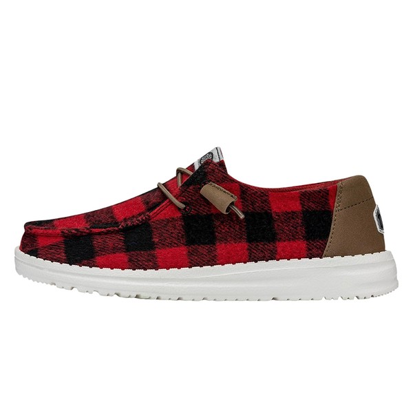 Hey Dude Wendy Buffalo Plaid Red/Black Size 7 | Women’s Shoes | Women’s Slip-on Loafers | Comfortable & Light-Weight