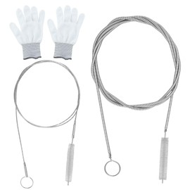 LEONTOOL 2-Pack Flexible Long Pipe Cleaners Tube Cleaning Brush, 1M and 1.5M Long with Nylon Bristles, for Cleaning Straw, Fish Tank, Feeding Tube, Refrigerator Drain, Water Pump Accessories