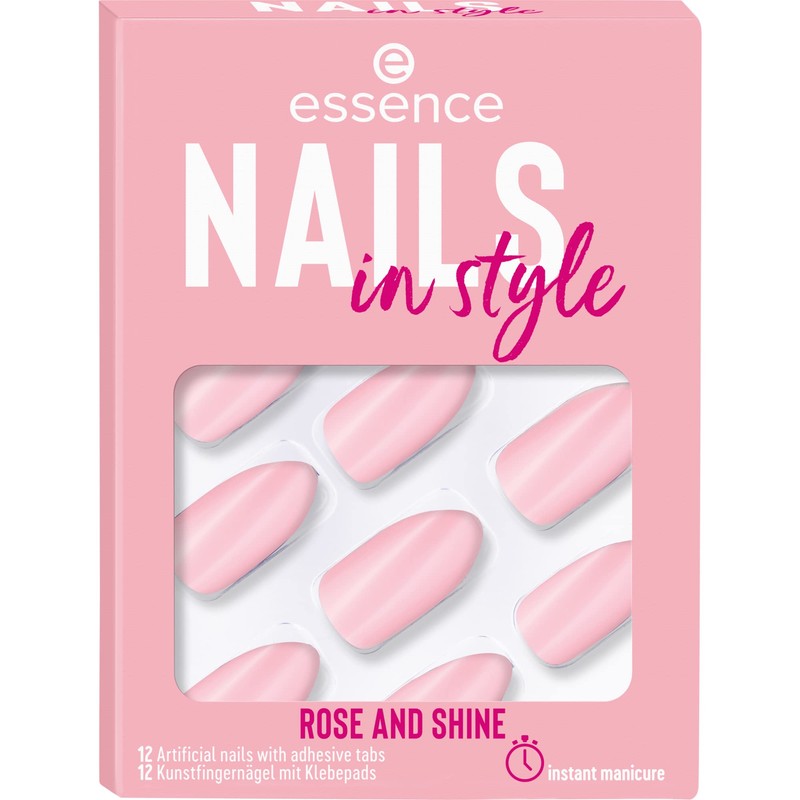 essence nails in style artificial fingernails, no. 14, pink, express