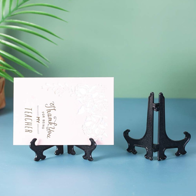 Artliving 5" Black 12pcs/set Plastic Easels Plate Display Stands Picture