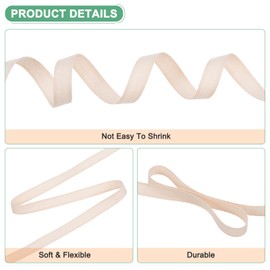 M METERXITY Cotton Twill Tape, 10mm(3/8inch) 45m(49 Yards) Cotton Twill Ribbon Bias Binding Tape Natural Herringbone Webbing Trim for Apron Sewing/Gift Wrapping/Craft DIY [Beige]