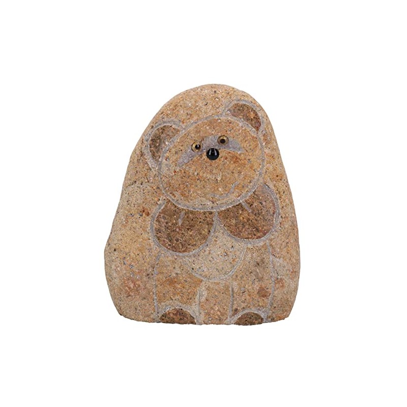 AB Tools Small Teddy Bear River Rock Hand Carved Stone