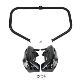 TCT-MOTORPARTS 1 1/4" Highway Engine Guard Crash Bar w/Lower Vented Leg Fairing Fit For Harley Touring Street Glide Electra Glide FLHT Road King 1997-2008