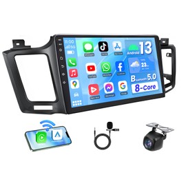8Core 4G RAM Car Radio Stereo for Toyota RAV4 2013-2018: Upgrade 5GWiFi Android 13 Split-Screen SWC GPS Bluetooth 5.0 Touchscreen Replacement with Carplay Android Auto DSP FM/RDS Audio