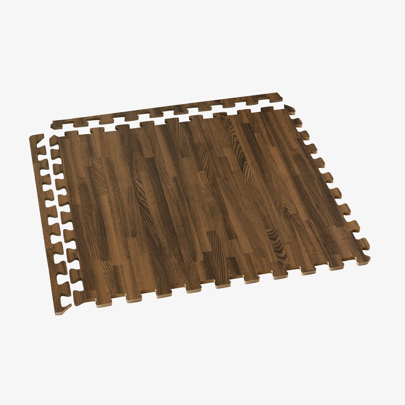 Forest Floor 3/8 Inch Thick Printed Foam Tiles, Premium Wood