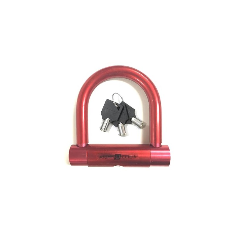 Top Aluminum U-Lock ALU-SS Red Bicycle Key Theft Security Heavy