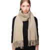 RIIQIICHY Pashmina Shawls and Wraps for Evening Dresses Beige Scarfs
