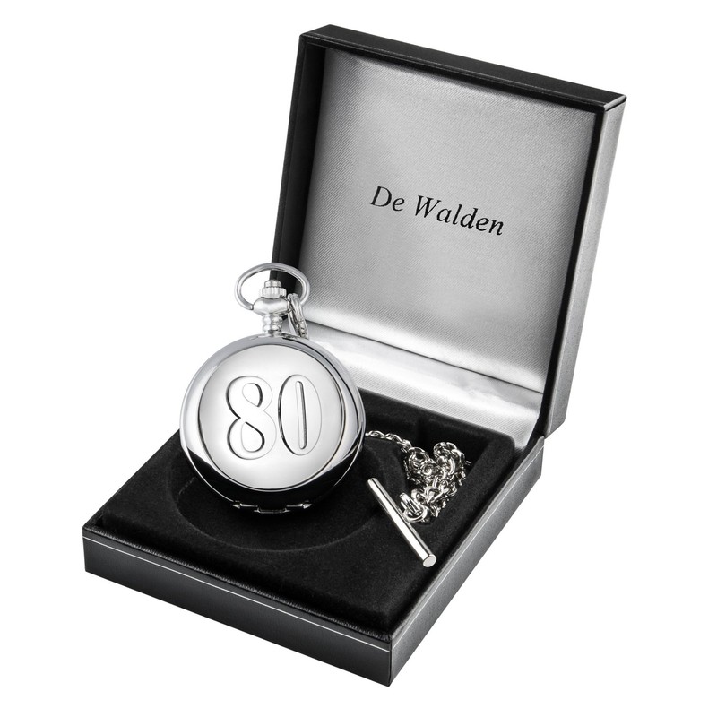 Men's 80th Birthday Pocket Watch Gift Eightieth 80 Dad Grandad