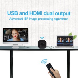 MOKOSE USB HDMI Video Camera Webcam 10X Optical Zoom Full HD 1080p Laser Detection Auto Focus and Remote Control for Conference Live Streaming Business Education Medical Teaching