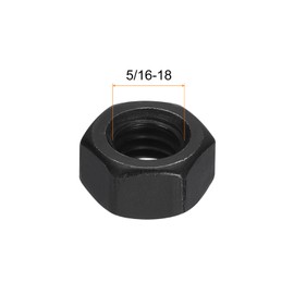 QUARKZMAN 5/16-18 Hex Nuts Carbon Steel Grade 8.8 Black Oxide Hexagon Nuts for Screw Bolts Pack of 20