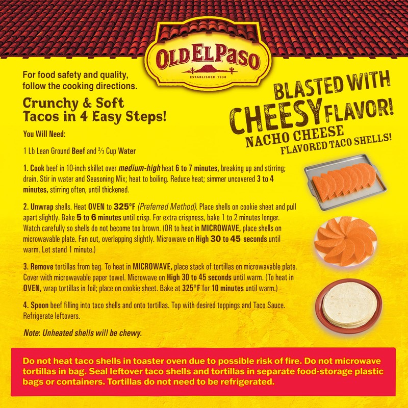 Old El Paso Nacho Cheese Bold & Soft Tortilla Taco