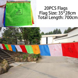 Tibetan Buddhist Prayer Flags Outdoor Meditation Traditional 11x14 inches 20pcs Flags Per String 23FT